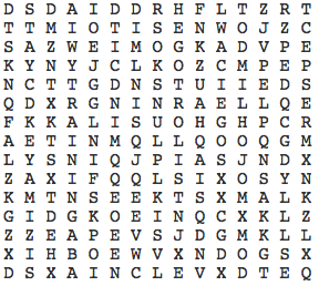 Dog wordsearch game